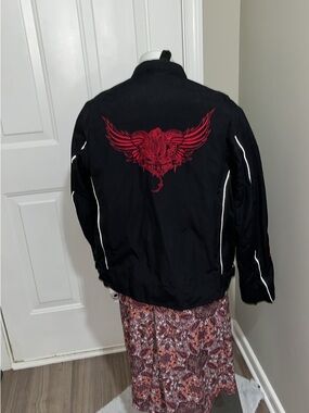 Harley-Davidson Black Jacket with Red Wing Back Emblem